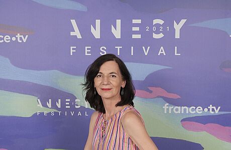 Michaela Pavlátová na festivalu v Annecy, kde už kdysi slavila úspěch se svým krátkým filmem Tramvaj.